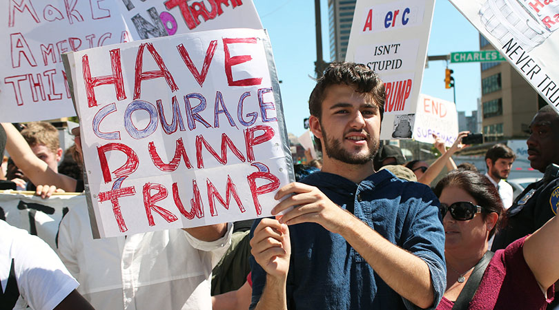 Standing together in protest: Unity will Trump hate