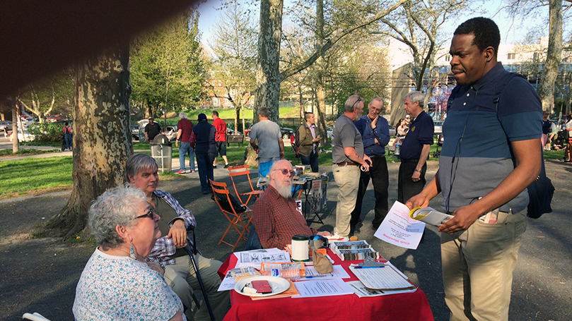 Philadelphia club tables at May Day event