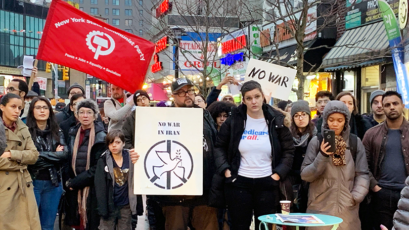 NY CP marches against Iran war threat