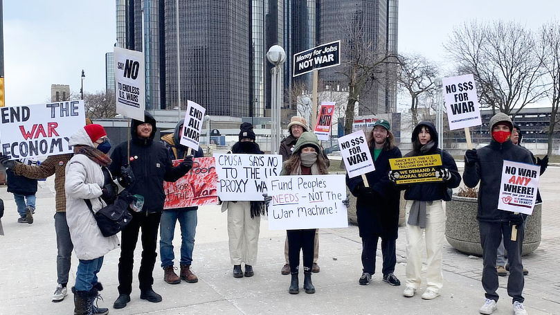 CP members in Detroit join local anti-war demo
