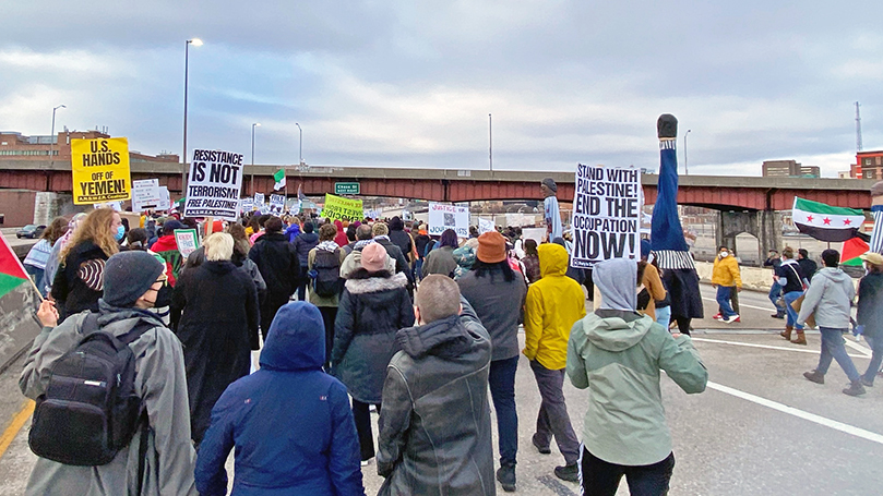 People march in Baltimore on I-83 by Gabriel Donahue 