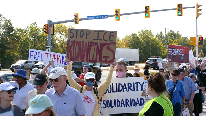 Virginia Communists join ICE facility protest